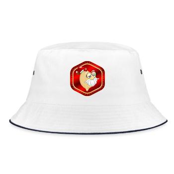 Lustiger Weihnachtsmann Weihnachten Kichererbsen - Bucket Hat - Weiß/Navy - Vorne