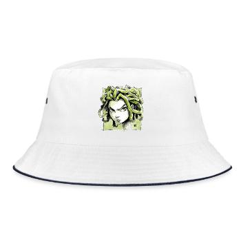 Medusa Sketch - Bucket Hat - white/navy - Front