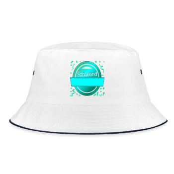 SCHOOL ENROLLMENT SCHOOLCHILD NAME SIGN - Bucket Hat - white/navy - Front