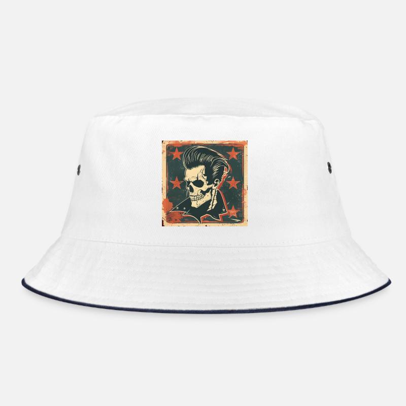 Rockabilly Rebel Skull Bucket Hat