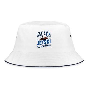Extremes Jetskifahren Humor Wassersport - Bucket Hat - Weiß/Navy - Vorne