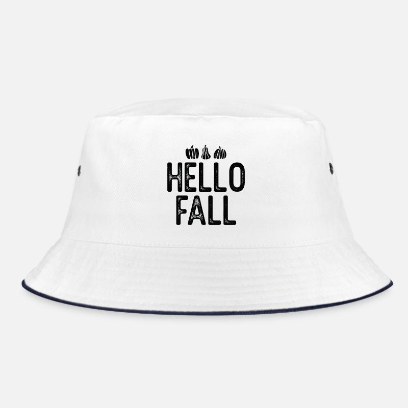 Spring Text and Pumpkins in Minimalist Style Bucket Hat