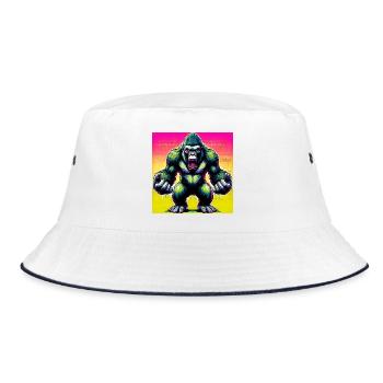 Gorilla - Bucket Hat - Weiß/Navy - Vorne