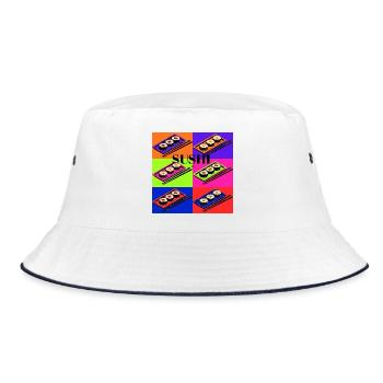 Design de sushi coloré avec un style pop art - Bob - blanc/marine - Devant