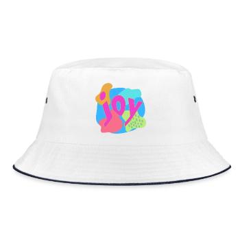 Vibrant Joy expression in pop art style - Bucket Hat - white/navy - Front