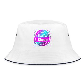 SCHULANFANG FÜNFTKLÄSSLER 5. Klasse - Bucket Hat - Weiß/Navy - Vorne