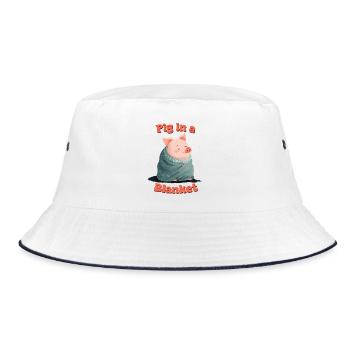 Pig in a blanket - Bucket Hat - white/navy - Front