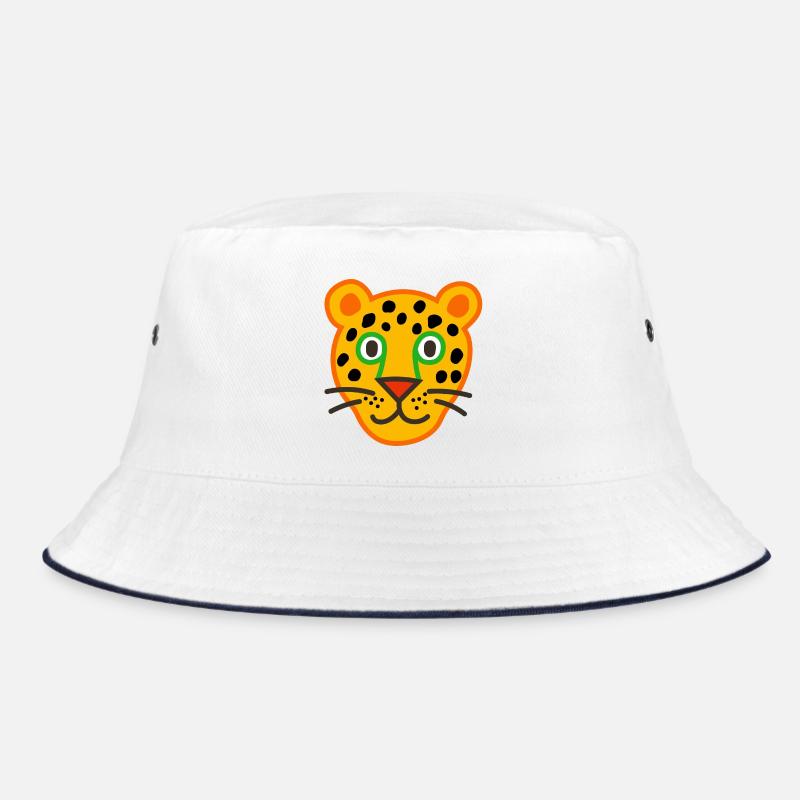 Cute Leopard Face Illustration Bucket Hat