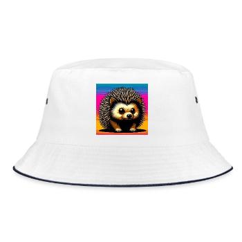 Igel - Bucket Hat - Weiß/Navy - Vorne