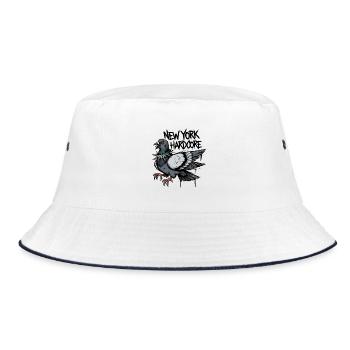 New York Hardcore Pigeon Design - Bucket Hat - white/navy - Front