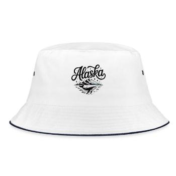 Alaska - Souvenir USA State Design - Bucket Hat - Weiß/Navy - Vorne