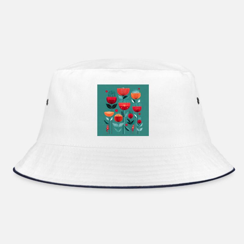 Abstract flowers in bright colors Bucket Hat