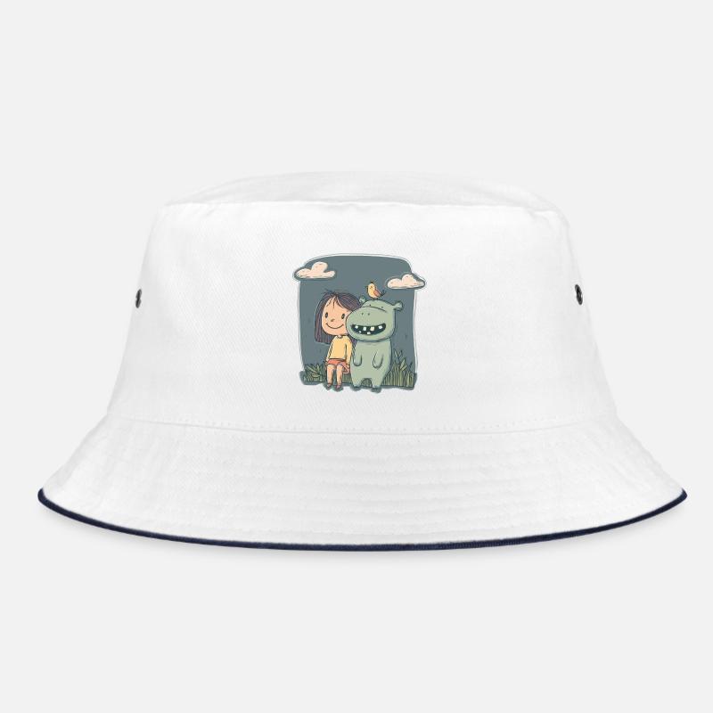 Mädchen und Nilpferd Freundschaft Bucket Hat
