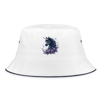Licorne mystérieuse avec des roses dans des tons lilas - Bob - blanc/marine - Devant