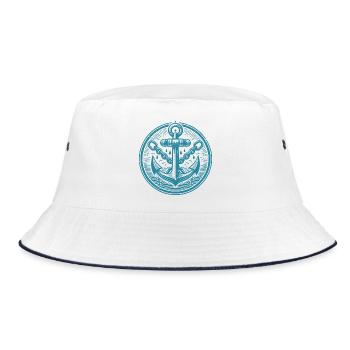 Seafarer Anchor Design for Clothing - Bucket Hat - white/navy - Front