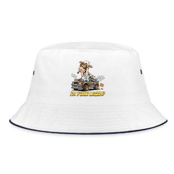 Mouton voiture de course conception personnalisée - Bob - blanc/marine - Devant