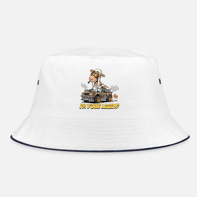 Mouton voiture de course conception personnalisée - Bob - blanc/marine