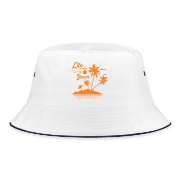 Sunset on Palm Beach - Bucket Hat - white/navy - Front