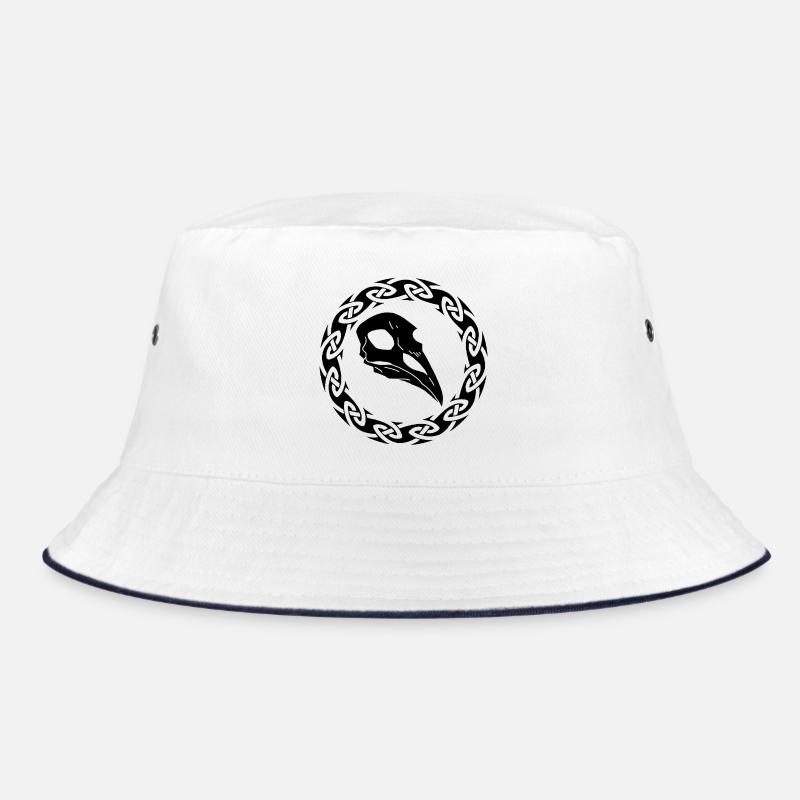 Schwarzer Wikinger Rabe Schädel Bucket Hat