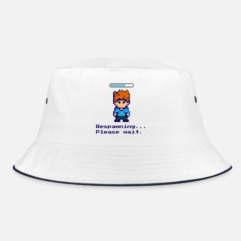 Respawning... Please wait. Design for all gamers - Bucket Hat - white/navy