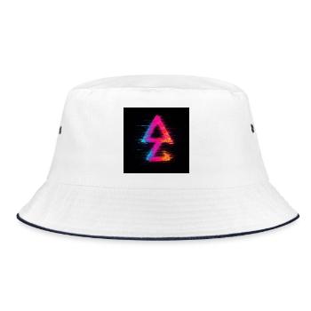 Neon Glitch Triangle Aura - Bucket Hat - white/navy - Front