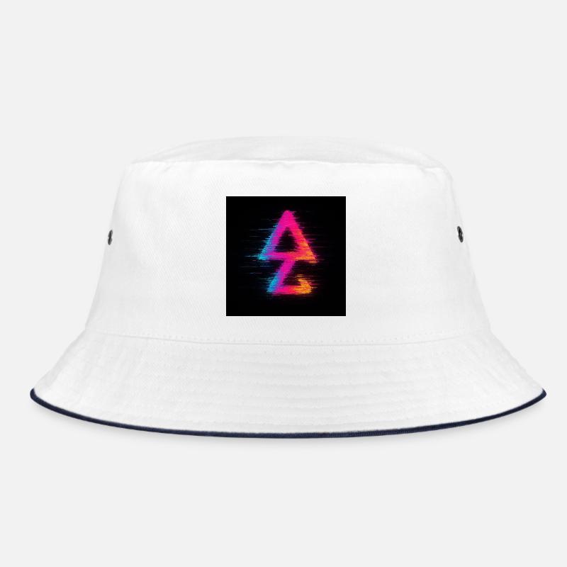 Neon Glitch Dreieck Aura Bucket Hat