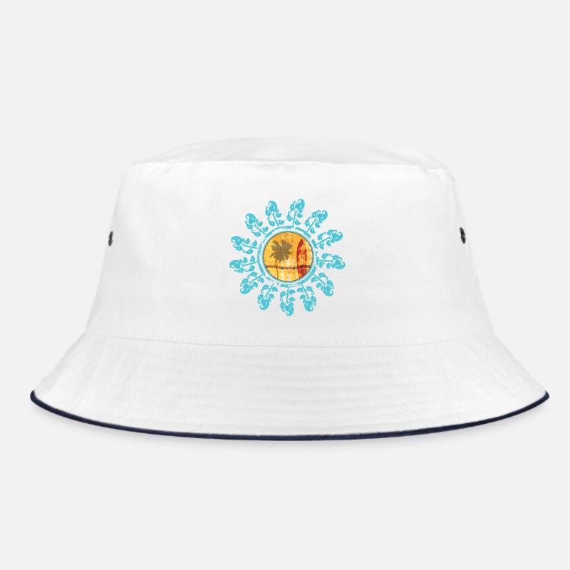 Beach and sunset in boho style Bucket Hat