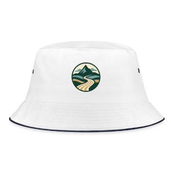 Painting motif mountain path nature design - Bucket Hat - white/navy - Front