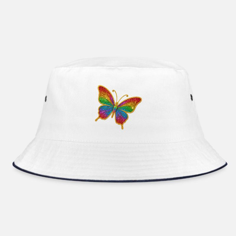 Farbiger Glitzer-Schmetterling Bucket Hat