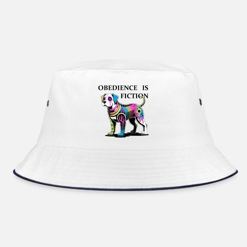 Neon Cyber Hund Illustration Bucket Hat