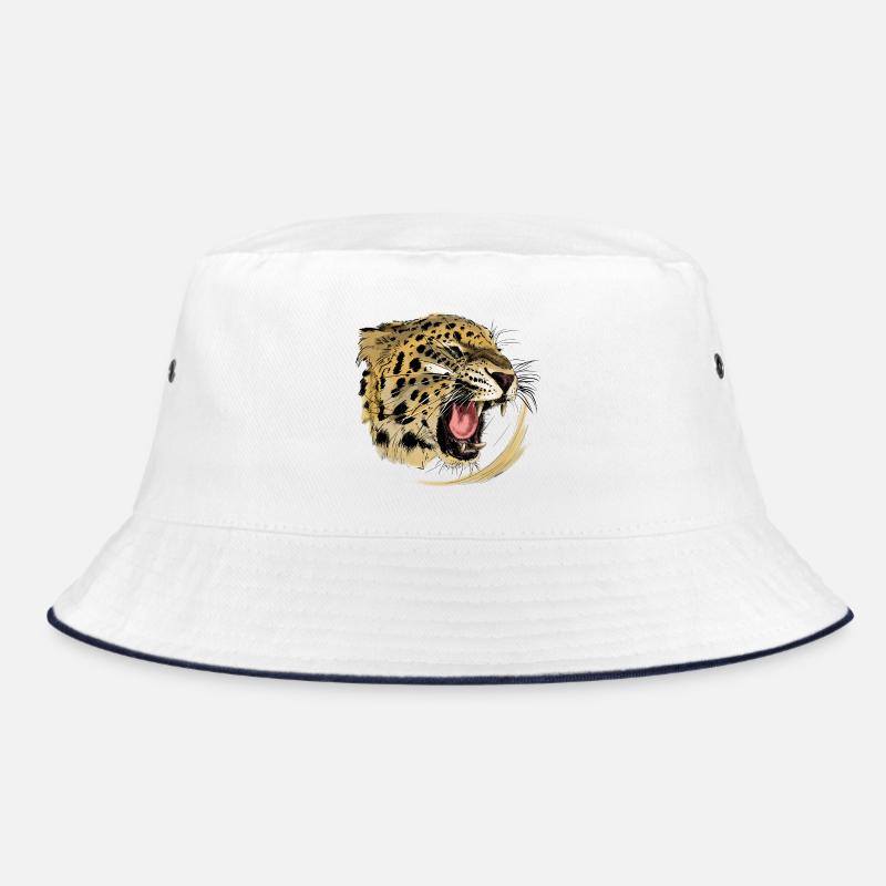 Wildes Raubtier-Design mit Leopardengesicht Bucket Hat