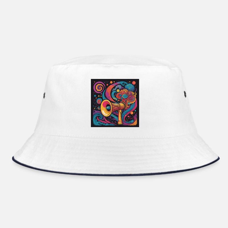 Psychedelic Exploration with Space Speaker - Bucket Hat - white/navy