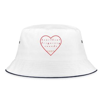 Herzschlag Schallwelle Illustration - Bucket Hat - Weiß/Navy - Vorne