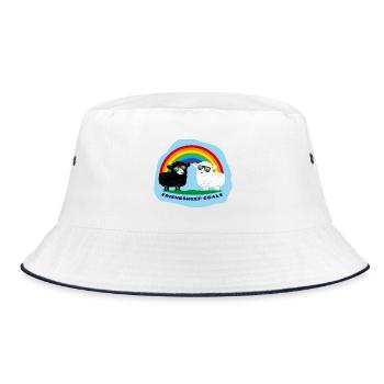 Friendship Sheep with Rainbow - Bucket Hat - white/navy - Front