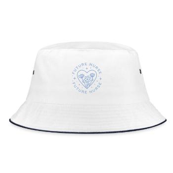 Zukünftige Krankenpflegeschülerin niedliche Motivationsbestätigung - Bucket Hat - Weiß/Navy - Vorne