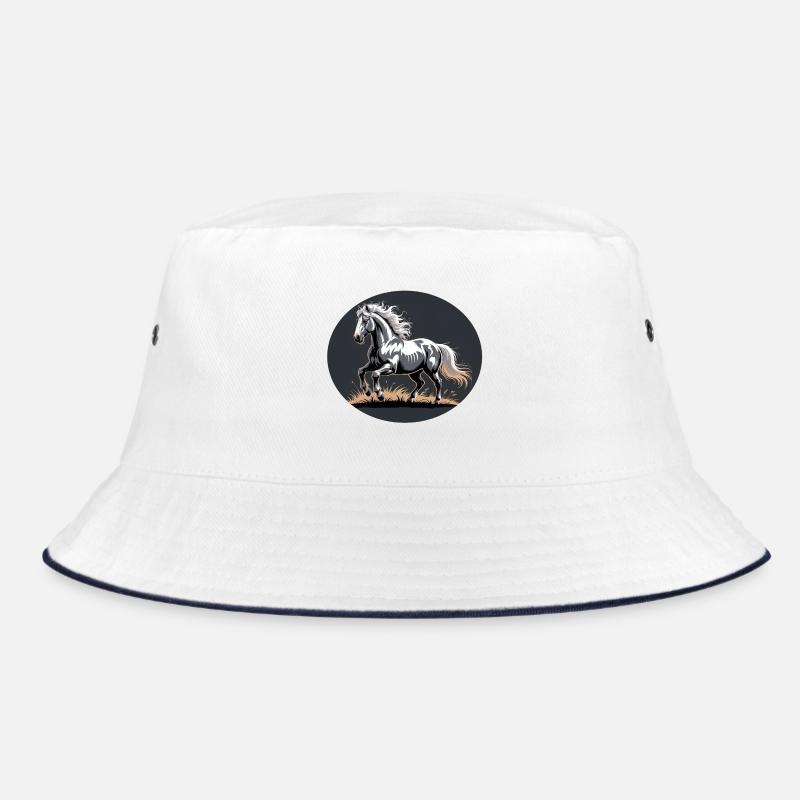 Eleganter silberner trabender Tinker Hengst Bucket Hat