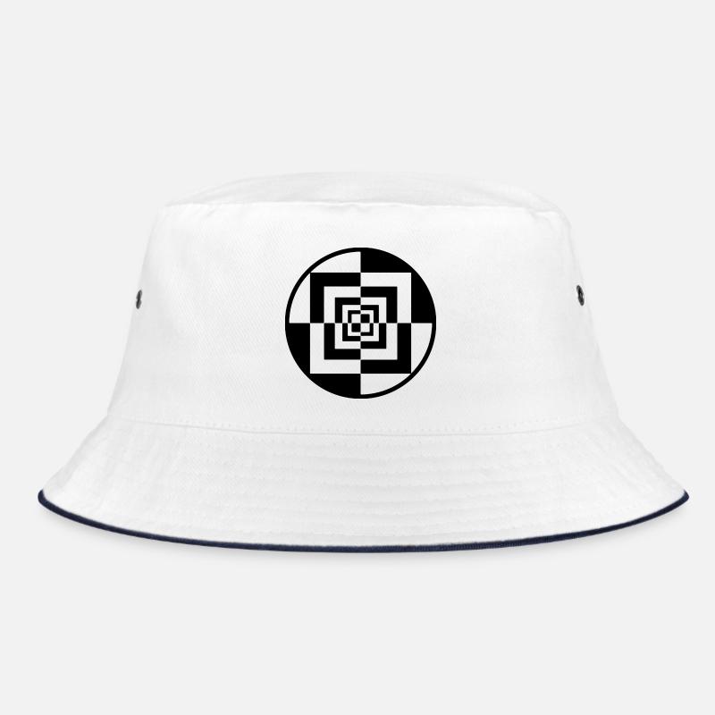 Hypnotic Checkerboard Tunnel Bucket Hat