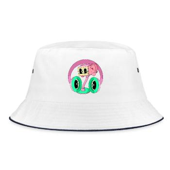 FREQUENCY - Bucket Hat - white/navy - Front