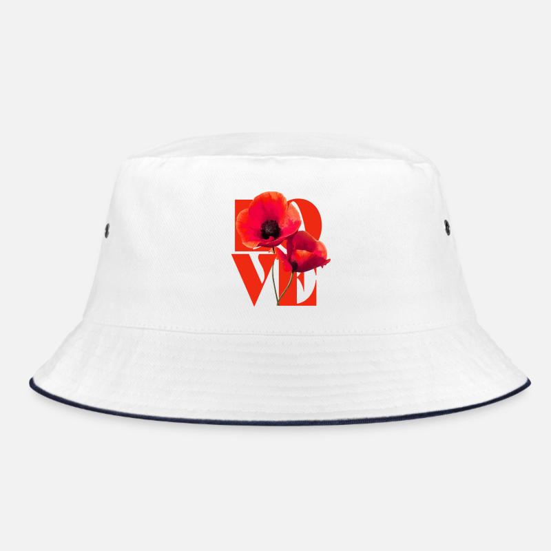 Lebendiges Mohnblumen-Kunstdesign Bucket Hat