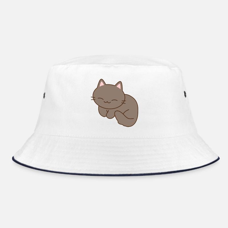 Niedliche lächelnde Katze Illustration Bucket Hat