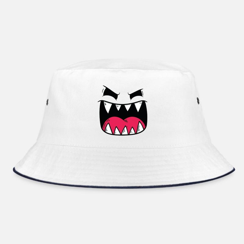 Dämonisches Monster Gesicht Motiv Bucket Hat