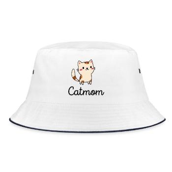 Cute cat design with charm - Bucket Hat - white/navy - Front