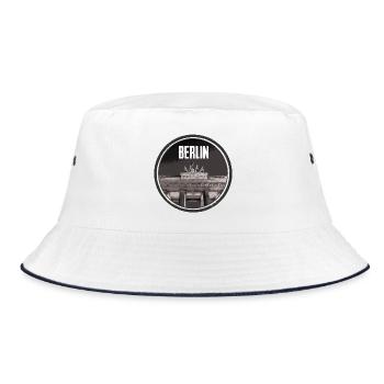 Berlin urban Architektur Design - Bucket Hat - Weiß/Navy - Vorne