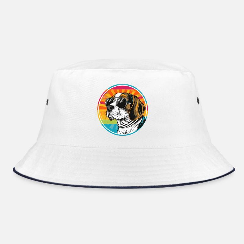 Summer dog with sunglasses Bucket Hat