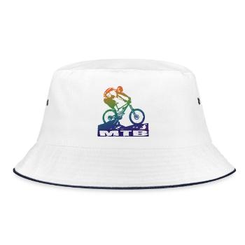 MTB - Bucket Hat - Weiß/Navy - Vorne