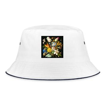 Bouquet floral avec une variété de fleurs et de couleurs - Bob - blanc/marine - Devant