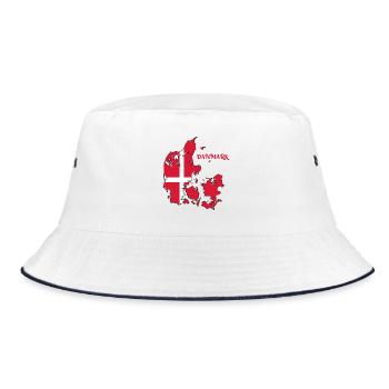 Carte du Danemark avec drapeau - Bob - blanc/marine - Devant