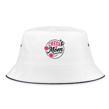 Cheer Mom Illustration - Bucket Hat - white/navy - Front