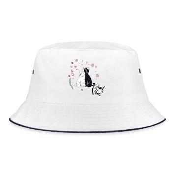 Chats joueurs avec des cœurs et des fleurs - Bob - blanc/marine - Devant