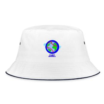 Weltkarte Baseball-Team-Abzeichen - Bucket Hat - Weiß/Navy - Vorne